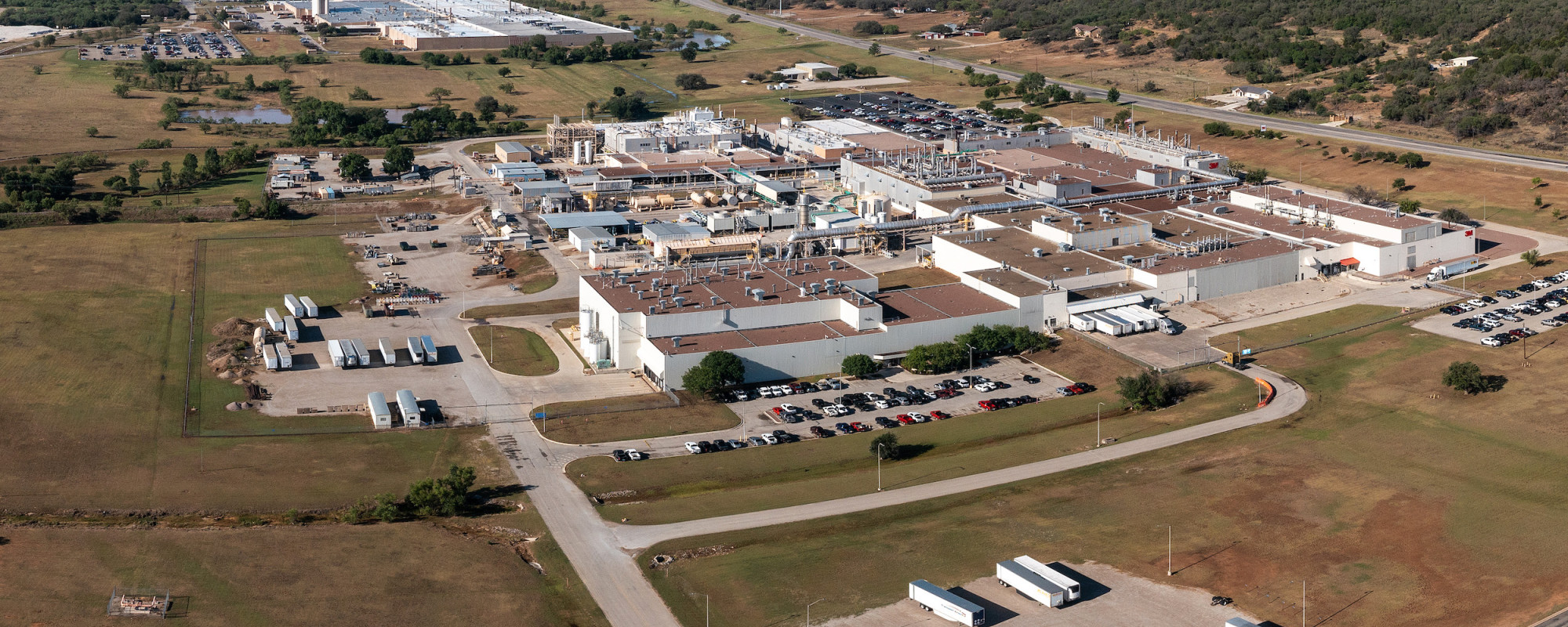 aerial photo of an industrial park