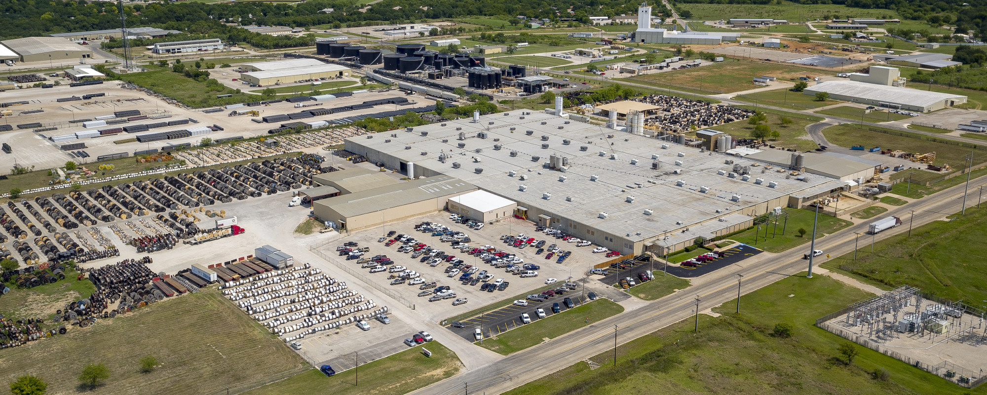 aerial view of industrial complex