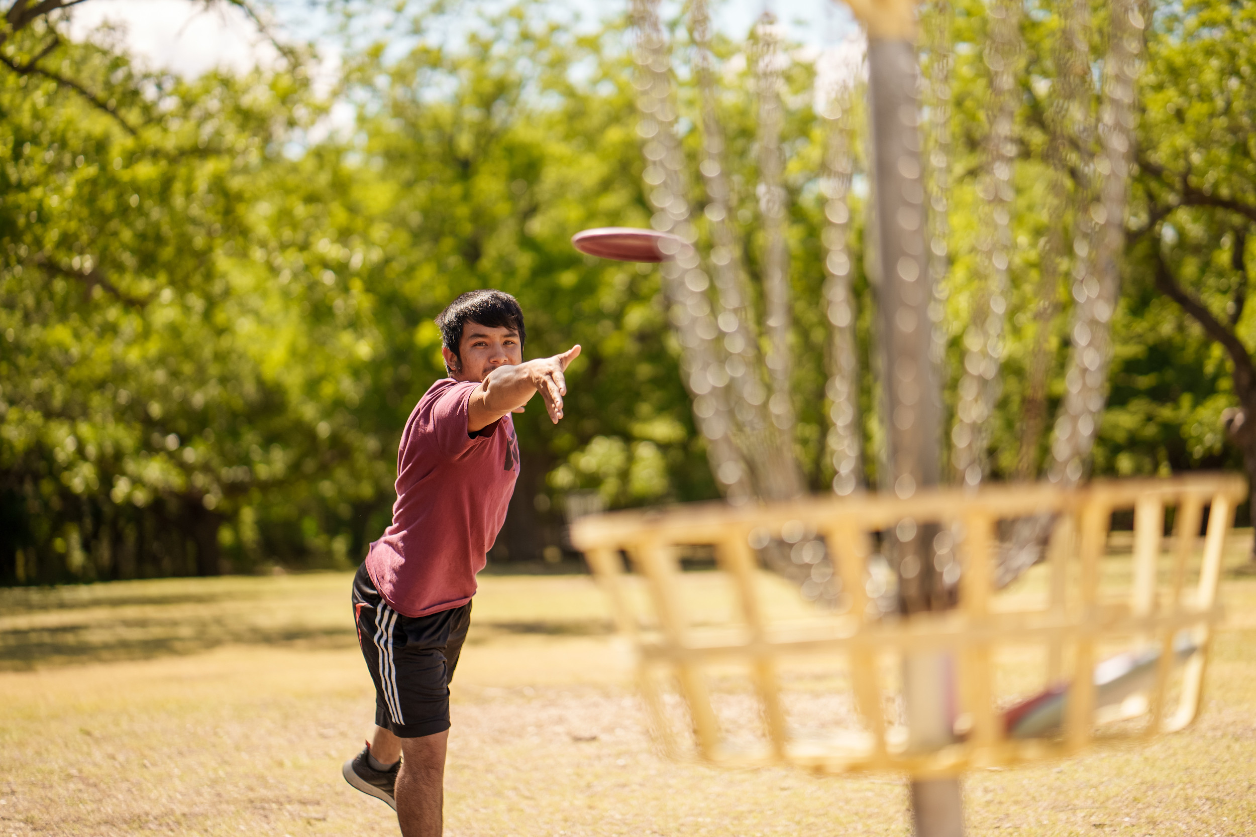 a man playing frisbee golf